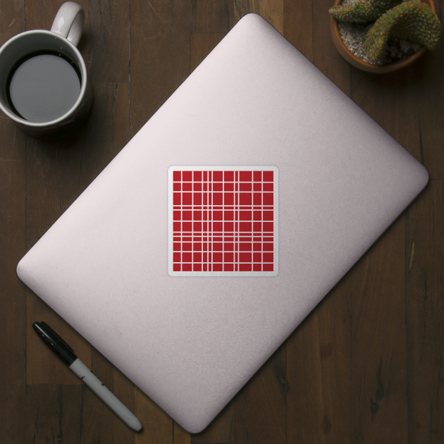 White Plaid Over Red by PSCSCo